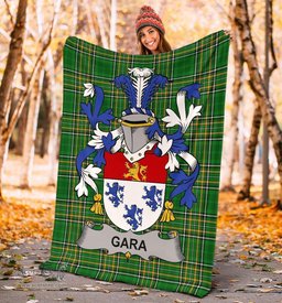 Scottish Gara or O'Gara Coat of Arms Family Crest Ireland Blanket Irish National Tartan Irish County Blanket