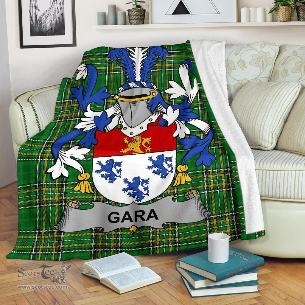 Scottish Gara or O'Gara Coat of Arms Family Crest Ireland Blanket Irish National Tartan Irish County Blanket