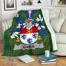 Scottish Gara or O'Gara Coat of Arms Family Crest Ireland Blanket Irish National Tartan Irish County Blanket