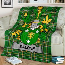 Scottish Malone or O'Malone Coat of Arms Family Crest Ireland Blanket Irish National Tartan Irish County Blanket
