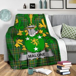 Scottish Malone or O'Malone Coat of Arms Family Crest Ireland Blanket Irish National Tartan Irish County Blanket