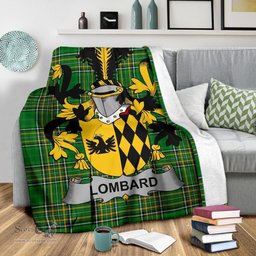 Scottish Lombard Coat of Arms Family Crest Ireland Blanket Irish National Tartan Irish County Blanket