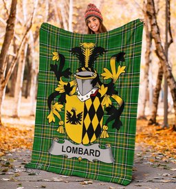 Scottish Lombard Coat of Arms Family Crest Ireland Blanket Irish National Tartan Irish County Blanket