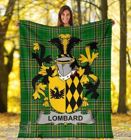 Scottish Lombard Coat of Arms Family Crest Ireland Blanket Irish National Tartan Irish County Blanket