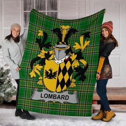 Scottish Lombard Coat of Arms Family Crest Ireland Blanket Irish National Tartan Irish County Blanket