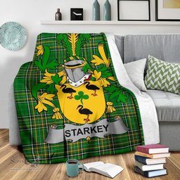 Scottish Starkey Coat of Arms Family Crest Ireland Blanket Irish National Tartan Irish County Blanket