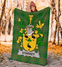 Scottish Starkey Coat of Arms Family Crest Ireland Blanket Irish National Tartan Irish County Blanket