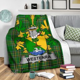 Scottish Westenra Coat of Arms Family Crest Ireland Blanket Irish National Tartan Irish County Blanket