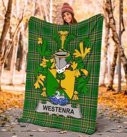 Scottish Westenra Coat of Arms Family Crest Ireland Blanket Irish National Tartan Irish County Blanket