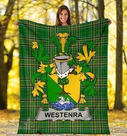 Scottish Westenra Coat of Arms Family Crest Ireland Blanket Irish National Tartan Irish County Blanket