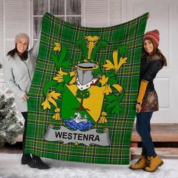 Scottish Westenra Coat of Arms Family Crest Ireland Blanket Irish National Tartan Irish County Blanket