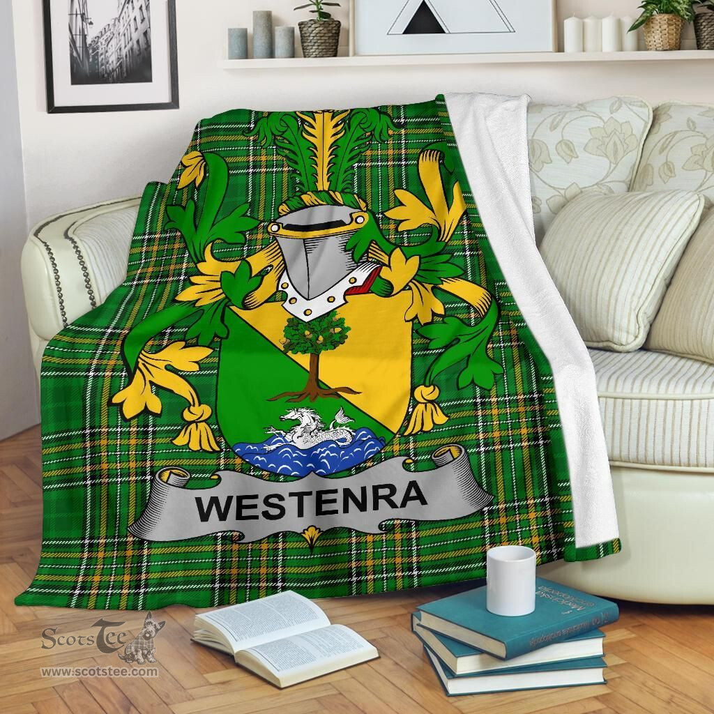 Scottish Westenra Coat of Arms Family Crest Ireland Blanket Irish National Tartan Irish County Blanket