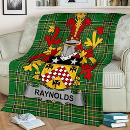 Scottish Raynolds Coat of Arms Family Crest Ireland Blanket Irish National Tartan Irish County Blanket