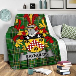 Scottish Raynolds Coat of Arms Family Crest Ireland Blanket Irish National Tartan Irish County Blanket