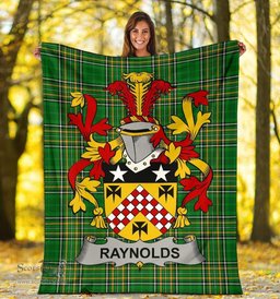 Scottish Raynolds Coat of Arms Family Crest Ireland Blanket Irish National Tartan Irish County Blanket