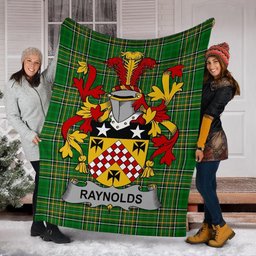 Scottish Raynolds Coat of Arms Family Crest Ireland Blanket Irish National Tartan Irish County Blanket