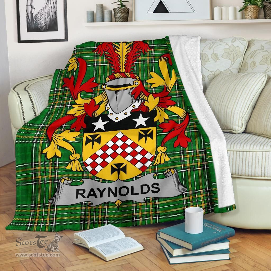 Scottish Raynolds Coat of Arms Family Crest Ireland Blanket Irish National Tartan Irish County Blanket