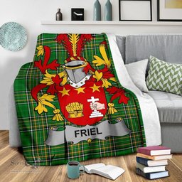 Scottish Friel or O'Friel Coat of Arms Family Crest Ireland Blanket Irish National Tartan Irish County Blanket