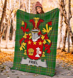 Scottish Friel or O'Friel Coat of Arms Family Crest Ireland Blanket Irish National Tartan Irish County Blanket