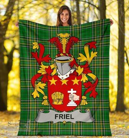 Scottish Friel or O'Friel Coat of Arms Family Crest Ireland Blanket Irish National Tartan Irish County Blanket