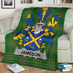Scottish Jameson Coat of Arms Family Crest Ireland Blanket Irish National Tartan Irish County Blanket