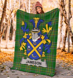 Scottish Jameson Coat of Arms Family Crest Ireland Blanket Irish National Tartan Irish County Blanket