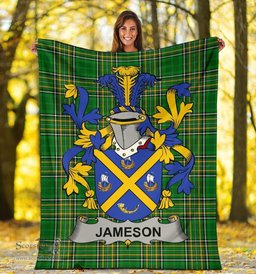 Scottish Jameson Coat of Arms Family Crest Ireland Blanket Irish National Tartan Irish County Blanket
