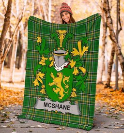 Scottish Shane or McShane Coat of Arms Family Crest Ireland Blanket Irish National Tartan Irish County Blanket