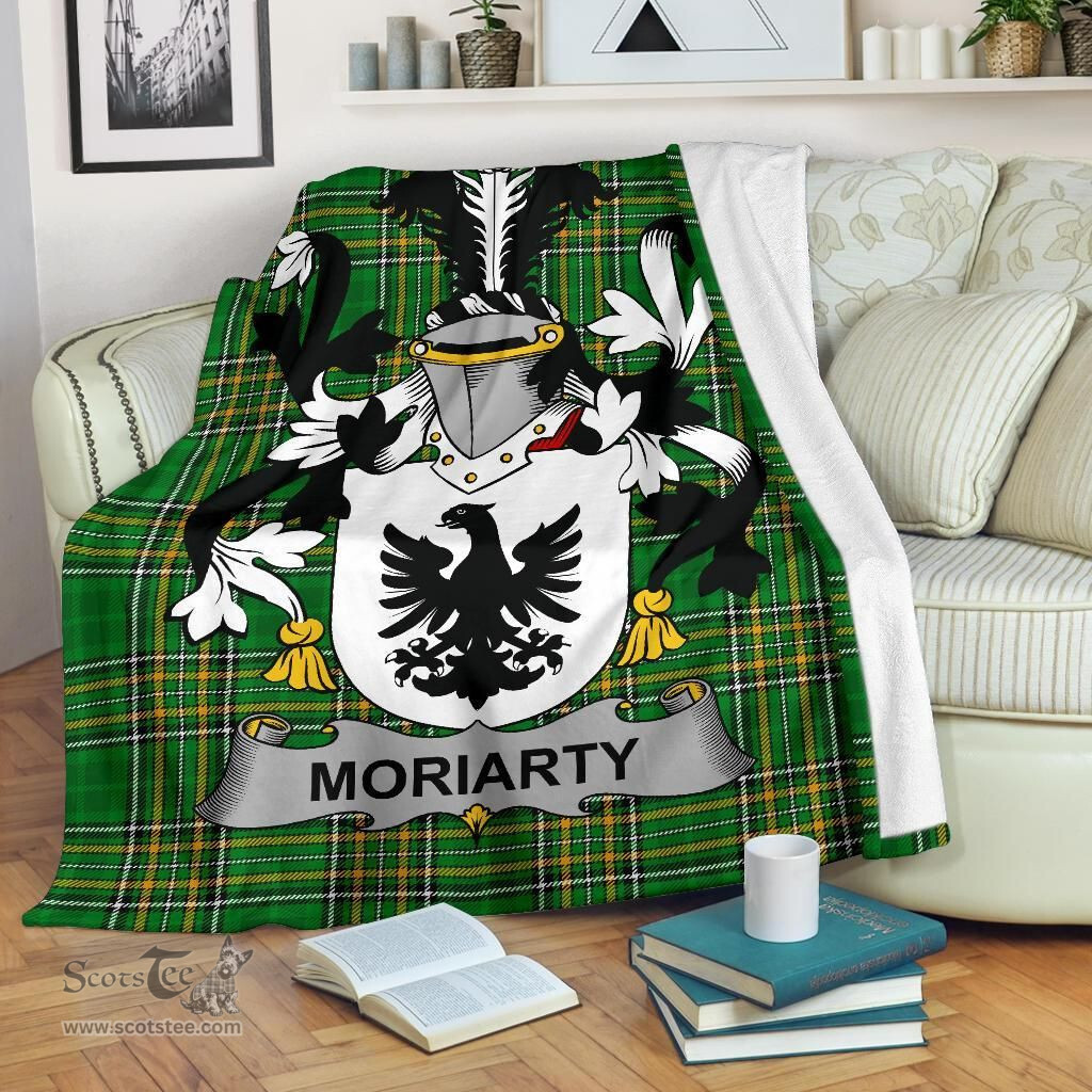 Scottish Moriarty or O'Moriarty Coat of Arms Family Crest Ireland Blanket Irish National Tartan Irish County Blanket
