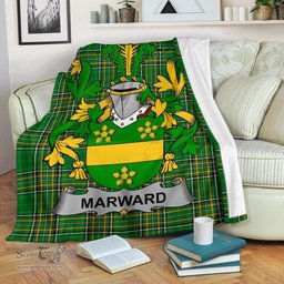 Scottish Marward Coat of Arms Family Crest Ireland Blanket Irish National Tartan Irish County Blanket