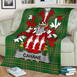 Scottish Cahane or O'Cahane Coat of Arms Family Crest Ireland Blanket Irish National Tartan Irish County Blanket