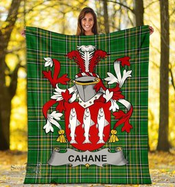 Scottish Cahane or O'Cahane Coat of Arms Family Crest Ireland Blanket Irish National Tartan Irish County Blanket