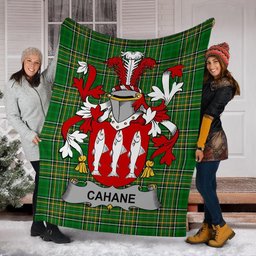 Scottish Cahane or O'Cahane Coat of Arms Family Crest Ireland Blanket Irish National Tartan Irish County Blanket