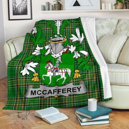 Scottish McCafferey or McCaffrey Coat of Arms Family Crest Ireland Blanket Irish National Tartan Irish County Blanket