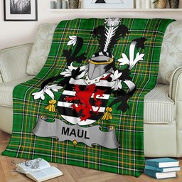 Scottish Maul or Maule Coat of Arms Family Crest Ireland Blanket Irish National Tartan Irish County Blanket
