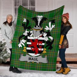 Scottish Maul or Maule Coat of Arms Family Crest Ireland Blanket Irish National Tartan Irish County Blanket
