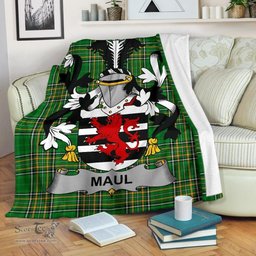 Scottish Maul or Maule Coat of Arms Family Crest Ireland Blanket Irish National Tartan Irish County Blanket