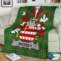 Scottish Hussey or O'Hosey Coat of Arms Family Crest Ireland Blanket Irish National Tartan Irish County Blanket