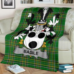 Scottish Basile Coat of Arms Family Crest Ireland Blanket Irish National Tartan Irish County Blanket