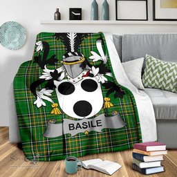 Scottish Basile Coat of Arms Family Crest Ireland Blanket Irish National Tartan Irish County Blanket