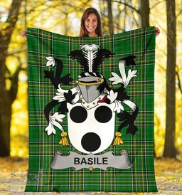 Scottish Basile Coat of Arms Family Crest Ireland Blanket Irish National Tartan Irish County Blanket