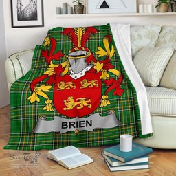 Scottish Brien or Bryan Coat of Arms Family Crest Ireland Blanket Irish National Tartan Irish County Blanket
