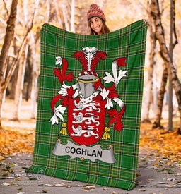 Scottish Coghlan or McCoghlan Coat of Arms Family Crest Ireland Blanket Irish National Tartan Irish County Blanket