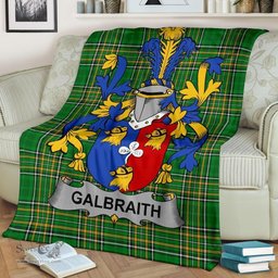 Scottish Galbraith Coat of Arms Family Crest Ireland Blanket Irish National Tartan Irish County Blanket