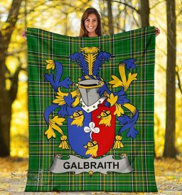 Scottish Galbraith Coat of Arms Family Crest Ireland Blanket Irish National Tartan Irish County Blanket