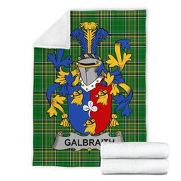 Scottish Galbraith Coat of Arms Family Crest Ireland Blanket Irish National Tartan Irish County Blanket