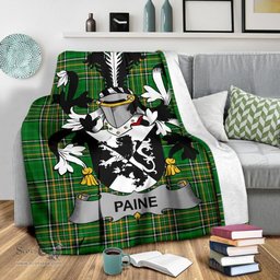 Scottish Paine Coat of Arms Family Crest Ireland Blanket Irish National Tartan Irish County Blanket