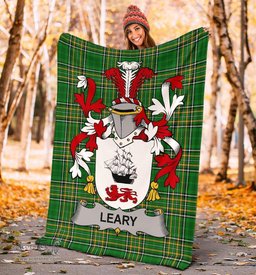 Scottish Leary or O'Leary Coat of Arms Family Crest Ireland Blanket Irish National Tartan Irish County Blanket