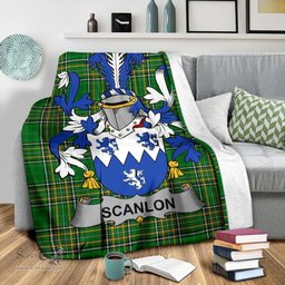 Scottish Scanlon or O'Scanlan Coat of Arms Family Crest Ireland Blanket Irish National Tartan Irish County Blanket