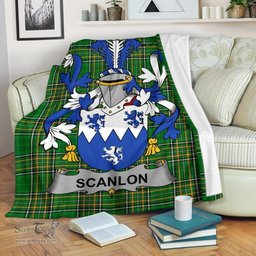 Scottish Scanlon or O'Scanlan Coat of Arms Family Crest Ireland Blanket Irish National Tartan Irish County Blanket